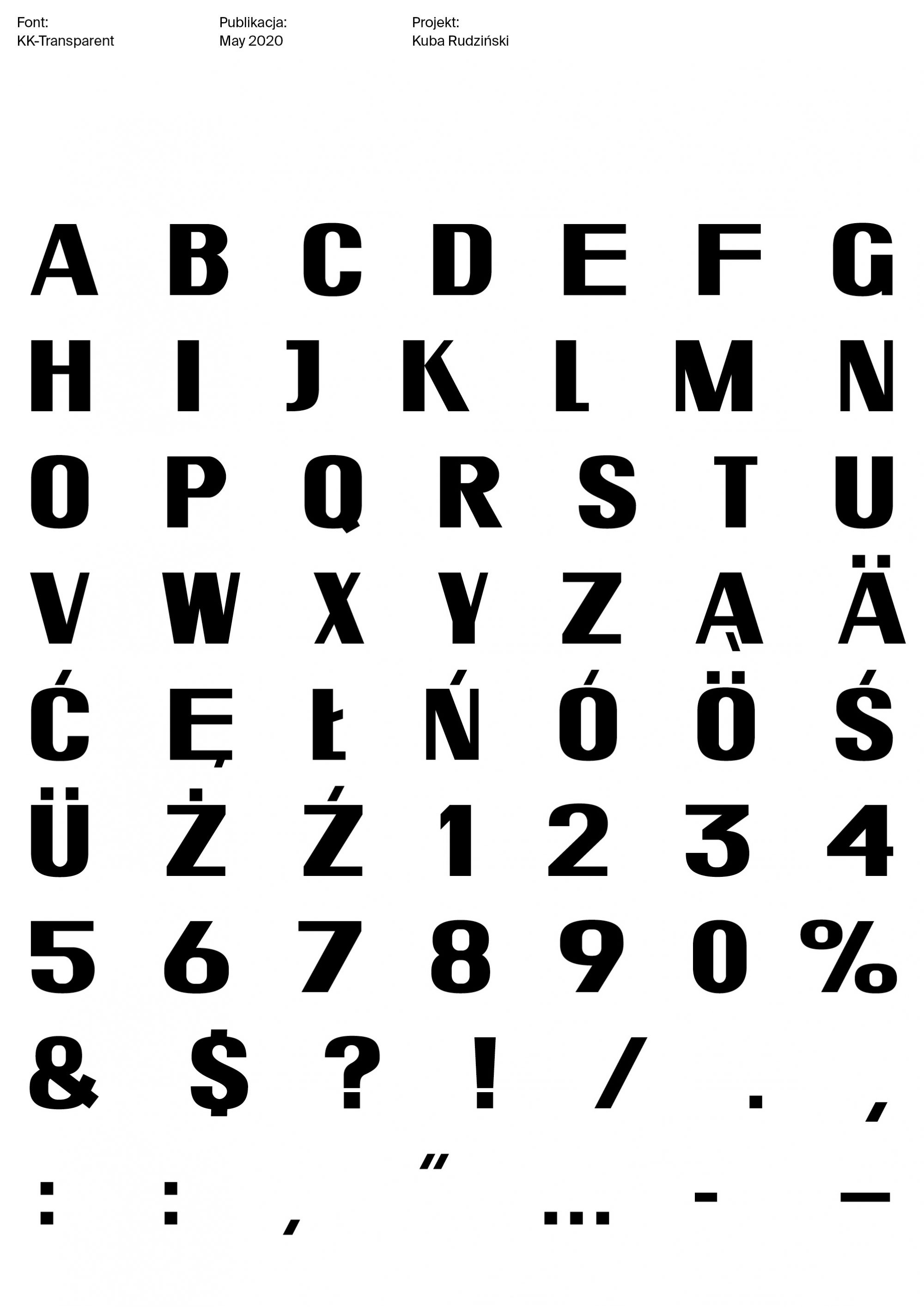 Transparent typeface